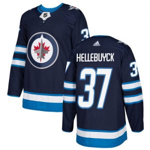 Pánské NHL Winnipeg Jets dresy 37 Connor Hellebuyck Authentic Námořnická modrá Adidas Domácí