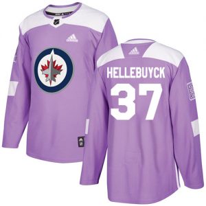 Pánské NHL Winnipeg Jets dresy 37 Connor Hellebuyck Authentic Nachový Adidas Fights Cancer Practice