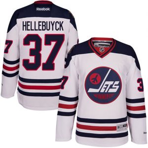 Pánské NHL Winnipeg Jets dresy 37 Connor Hellebuyck Authentic Bílý Reebok 2016 Heritage Classic