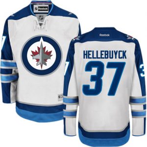 Pánské NHL Winnipeg Jets dresy 37 Connor Hellebuyck Authentic Bílý Reebok Venkovní hokejové dresy