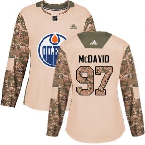 Dámské NHL Edmonton Oilers dresy 97 Connor McDavid Authentic Camo Adidas Veterans Day Practice