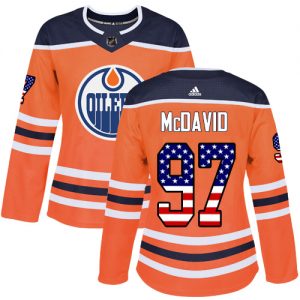 Dámské NHL Edmonton Oilers dresy 97 Connor McDavid Authentic Oranžový Adidas USA Flag Fashion