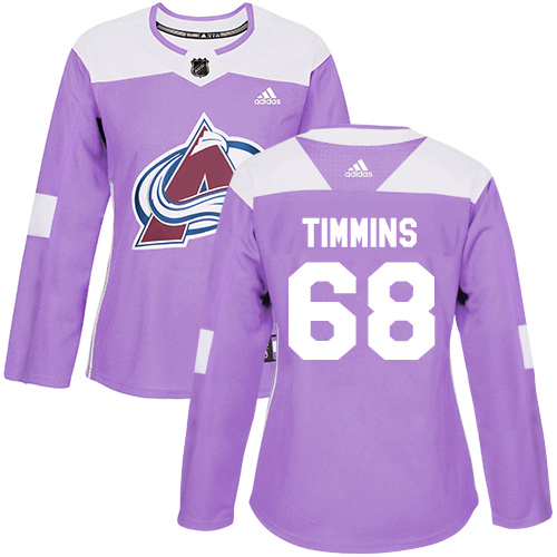 Dámské NHL Colorado Avalanche dresy 68 Conor Timmins Authentic Nachový Adidas Fights Cancer Practice