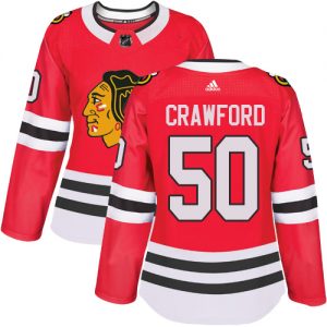 Dámské NHL Chicago Blackhawks dresy 50 Corey Crawford Authentic Červené Adidas Domácí