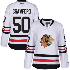 Dámské NHL Chicago Blackhawks dresy 50 Corey Crawford Authentic Bílý Reebok 2017 Winter Classic