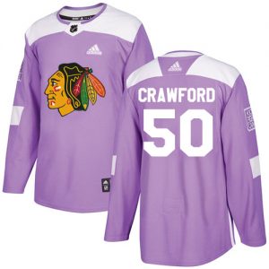 Dětské NHL Chicago Blackhawks dresy 50 Corey Crawford Authentic Nachový Adidas Fights Cancer Practice