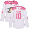 Dámské NHL Anaheim Ducks dresy 10 Corey Perry Authentic Bílý Růžový Adidas Fashion