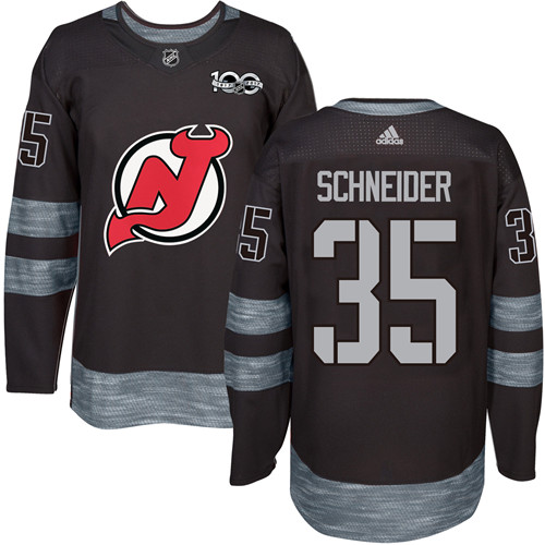 Pánské NHL New Jersey Devils dresy 35 Cory Schneider Authentic Černá Adidas 1917 2017 100th Anniversary 1
