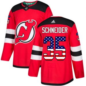 Pánské NHL New Jersey Devils dresy 35 Cory Schneider Authentic Červené Adidas USA Flag Fashion