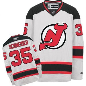 Pánské NHL New Jersey Devils dresy 35 Cory Schneider Authentic Bílý Reebok Venkovní hokejové dresy