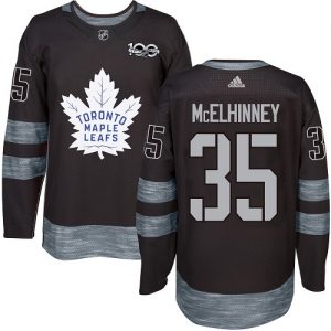 Pánské NHL Toronto Maple Leafs dresy 35 Curtis McElhinney Authentic Černá Adidas 1917 2017 100th Anniversary