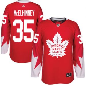 Pánské NHL Toronto Maple Leafs dresy 35 Curtis McElhinney Authentic Červené Adidas Alternate