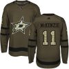 Pánské NHL Dallas Stars dresy 11 Curtis McKenzie Authentic Zelená Adidas Salute to Service