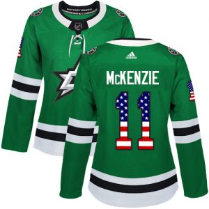 Dámské NHL Dallas Stars dresy 11 Curtis McKenzie Authentic Zelená Adidas USA Flag Fashion