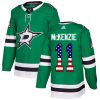 Dětské NHLDallas Stars dresy 11 Curtis McKenzie Authentic Zelená Adidas USA Flag Fashion