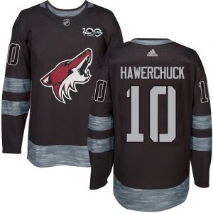 Pánské NHL Arizona Coyotes dresy Dale Hawerchuck 10 Authentic Černá Adidas 1917 2017 100th Anniversary