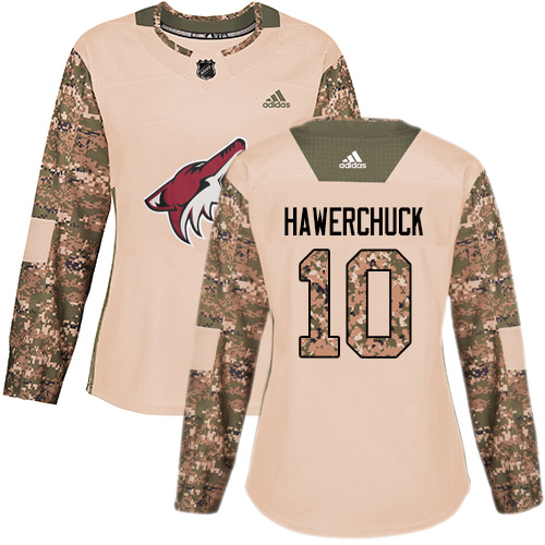 Dámské NHL Arizona Coyotes dresy Dale Hawerchuck 10 Authentic Camo Adidas Veterans Day Practice