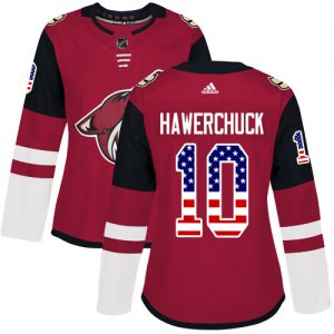 Dámské NHL Arizona Coyotes dresy Dale Hawerchuck 10 Authentic Červené Adidas USA Flag Fashion