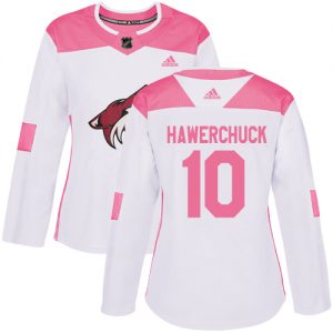 Dámské NHL Arizona Coyotes dresy Dale Hawerchuck 10 Authentic Bílý Růžový Adidas Fashion