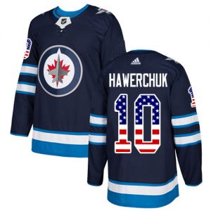 Dětské NHL Winnipeg Jets dresy Dale Hawerchuk 10 Authentic Námořnická modrá Adidas USA Flag Fashion
