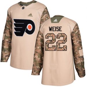 Pánské NHL Philadelphia Flyers dresy 22 Dale Weise Authentic Camo Adidas Veterans Day Practice