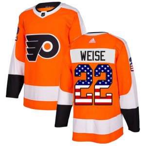 Pánské NHL Philadelphia Flyers dresy 22 Dale Weise Authentic Oranžový Adidas USA Flag Fashion