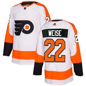 Pánské NHL Philadelphia Flyers dresy 22 Dale Weise Authentic Bílý Adidas Venkovní