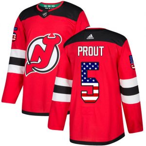 Pánské NHL New Jersey Devils dresy 5 Dalton Prout Authentic Červené Adidas USA Flag Fashion