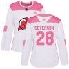 Dámské NHL New Jersey Devils dresy 28 Damon Severson Authentic Bílý Růžový Adidas Fashion