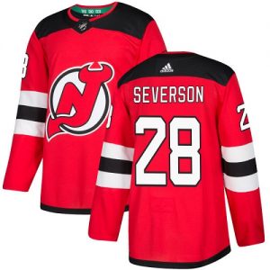 Dětské NHL New Jersey Devils dresy 28 Damon Severson Authentic Červené Adidas Domácí