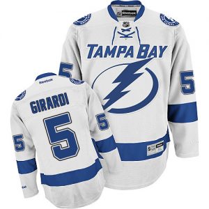 Pánské NHL Tampa Bay Lightning dresy 5 Dan Girardi Authentic Bílý Reebok Venkovní hokejové dresy
