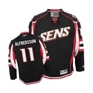 Dámské NHL Ottawa Senators dresy 11 Daniel Alfredsson Authentic Černá Reebok Alternativní hokejové dresy