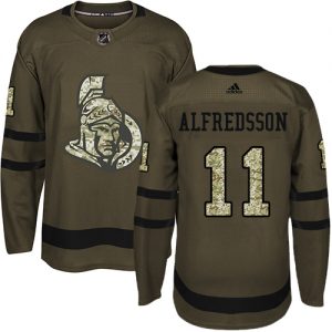 Dětské NHL Ottawa Senators dresy 11 Daniel Alfredsson Authentic Zelená Adidas Salute to Service