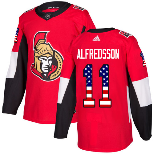 Dětské NHL Ottawa Senators dresy 11 Daniel Alfredsson Authentic Červené Adidas USA Flag Fashion