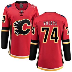 Dámské NHL Calgary Flames dresy Daniel Pribyl 74 Breakaway Červené Fanatics Branded Domácí