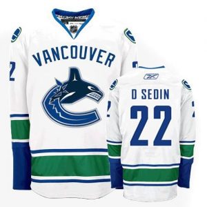 Pánské NHL Vancouver Canucks dresy 22 Daniel Sedin Authentic Bílý Reebok Venkovní hokejové dresy