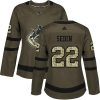 Dámské NHL Vancouver Canucks dresy 22 Daniel Sedin Authentic Zelená Adidas Salute to Service