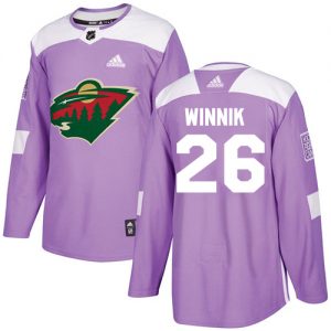 Dětské NHL Minnesota Wild dresy 26 Daniel Winnik Authentic Nachový Adidas Fights Cancer Practice
