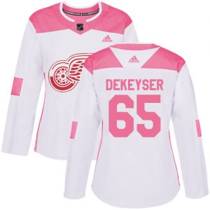 Dámské NHL Detroit Red Wings dresy 65 Danny DeKeyser Authentic Bílý Růžový Adidas Fashion