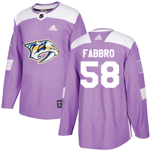 Pánské NHL Nashville Predators dresy 58 Dante Fabbro Authentic Nachový Adidas Fights Cancer Practice