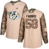 Dětské NHL Nashville Predators dresy 58 Dante Fabbro Authentic Camo Adidas Veterans Day Practice