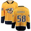 Pánské NHL Nashville Predators dresy 58 Dante Fabbro Breakaway Zlato Fanatics Branded Domácí