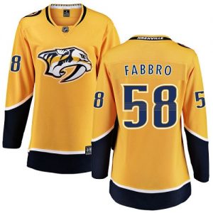 Dámské NHL Nashville Predators dresy 58 Dante Fabbro Breakaway Zlato Fanatics Branded Domácí