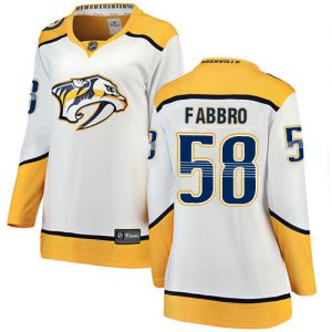 Dámské NHL Nashville Predators dresy 58 Dante Fabbro Breakaway Bílý Fanatics Branded Venkovní