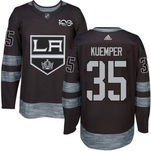 Pánské NHL Los Angeles Kings dresy 35 Darcy Kuemper Authentic Černá Adidas 1917 2017 100th Anniversary
