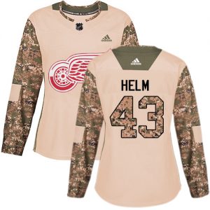 Dámské NHL Detroit Red Wings dresy 43 Darren Helm Authentic Camo Adidas Veterans Day Practice