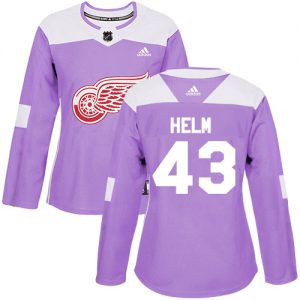Dámské NHL Detroit Red Wings dresy 43 Darren Helm Authentic Nachový Adidas Fights Cancer Practice