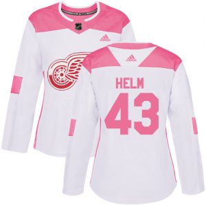 Dámské NHL Detroit Red Wings dresy 43 Darren Helm Authentic Bílý Růžový Adidas Fashion