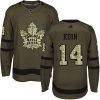 Pánské NHL Toronto Maple Leafs dresy 14 Dave Keon Authentic Zelená Adidas Salute to Service