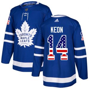 Pánské NHL Toronto Maple Leafs dresy 14 Dave Keon Authentic královská modrá Adidas USA Flag Fashion